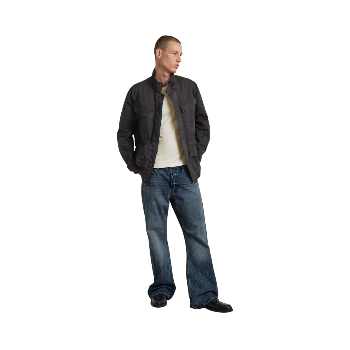 Rovic Slim Field Unpadded Jacket - B564 Dark Black