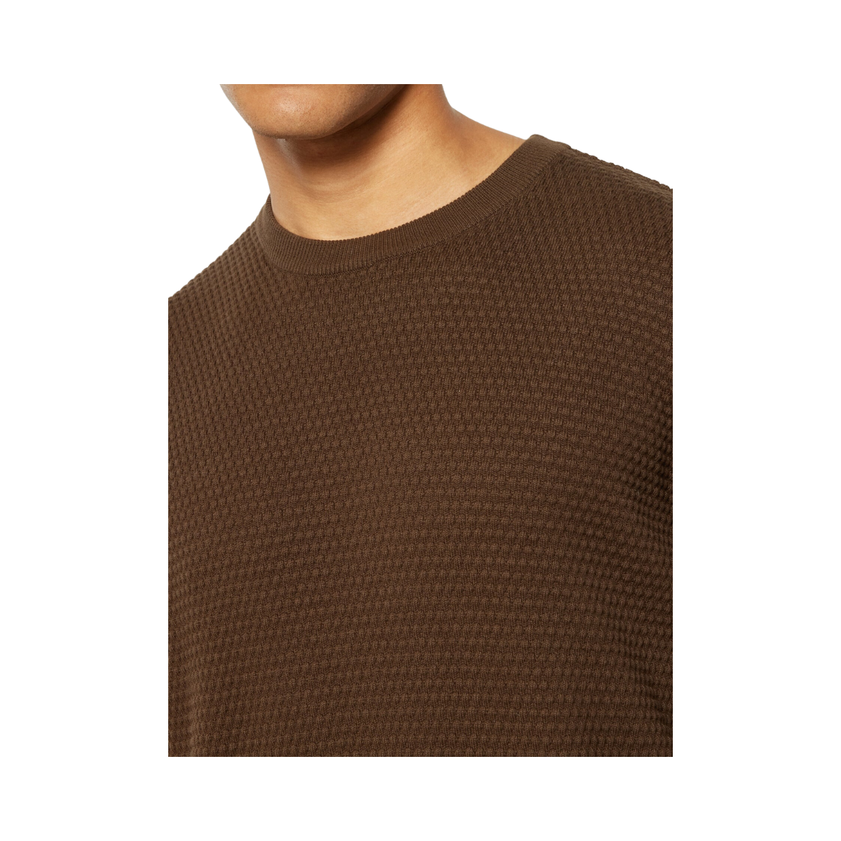 Bubble Knit Crew Neck - Demitasse