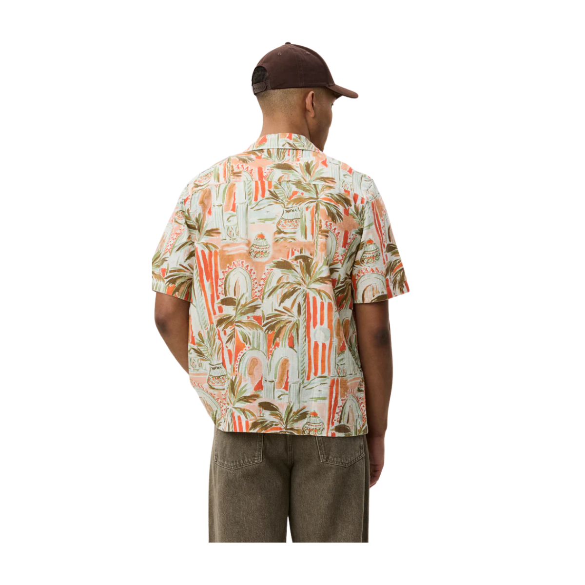 Palm AOP SS Shirt - Raw Sienna Orange
