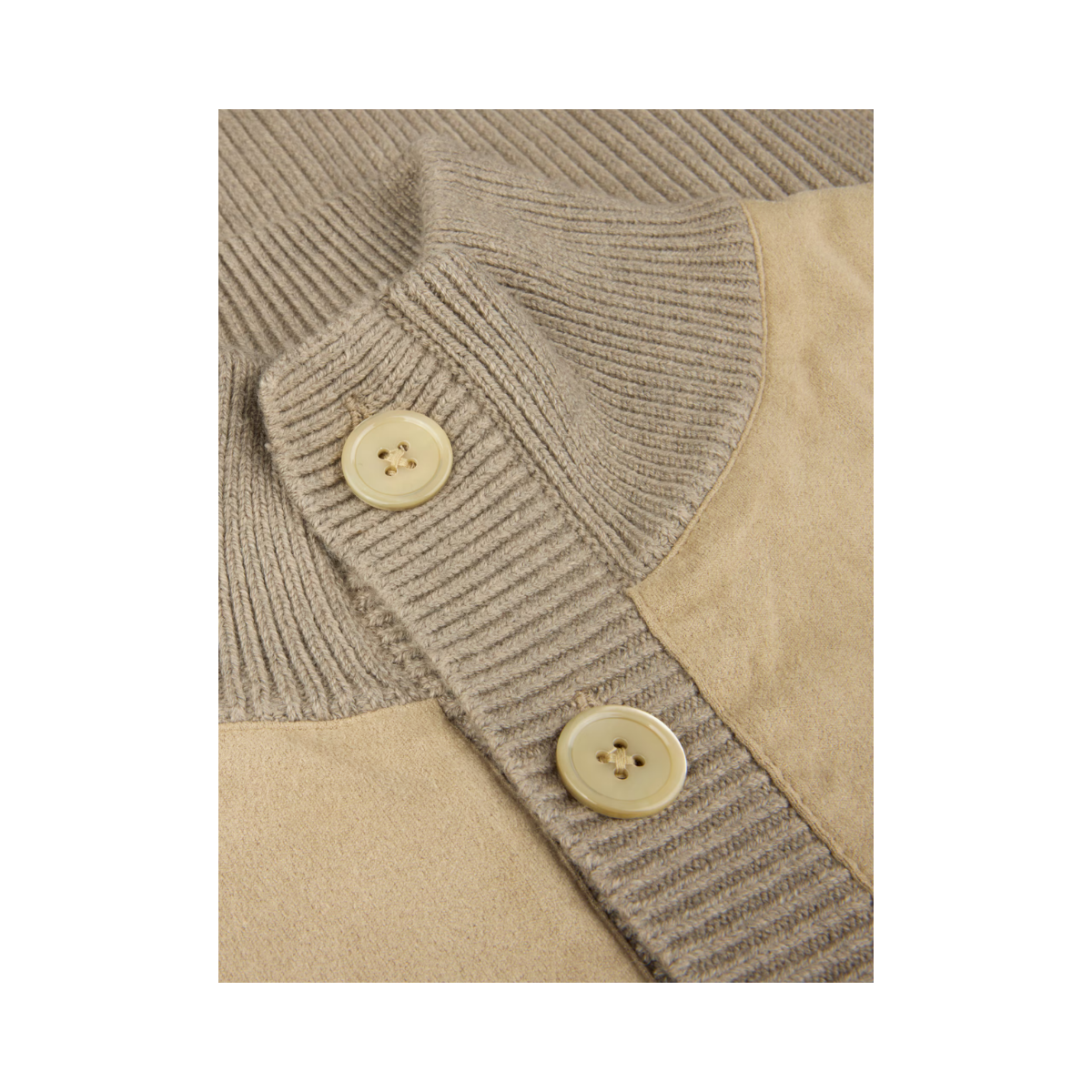 Jacket Knitted Hybrid Buttoned - Light beige