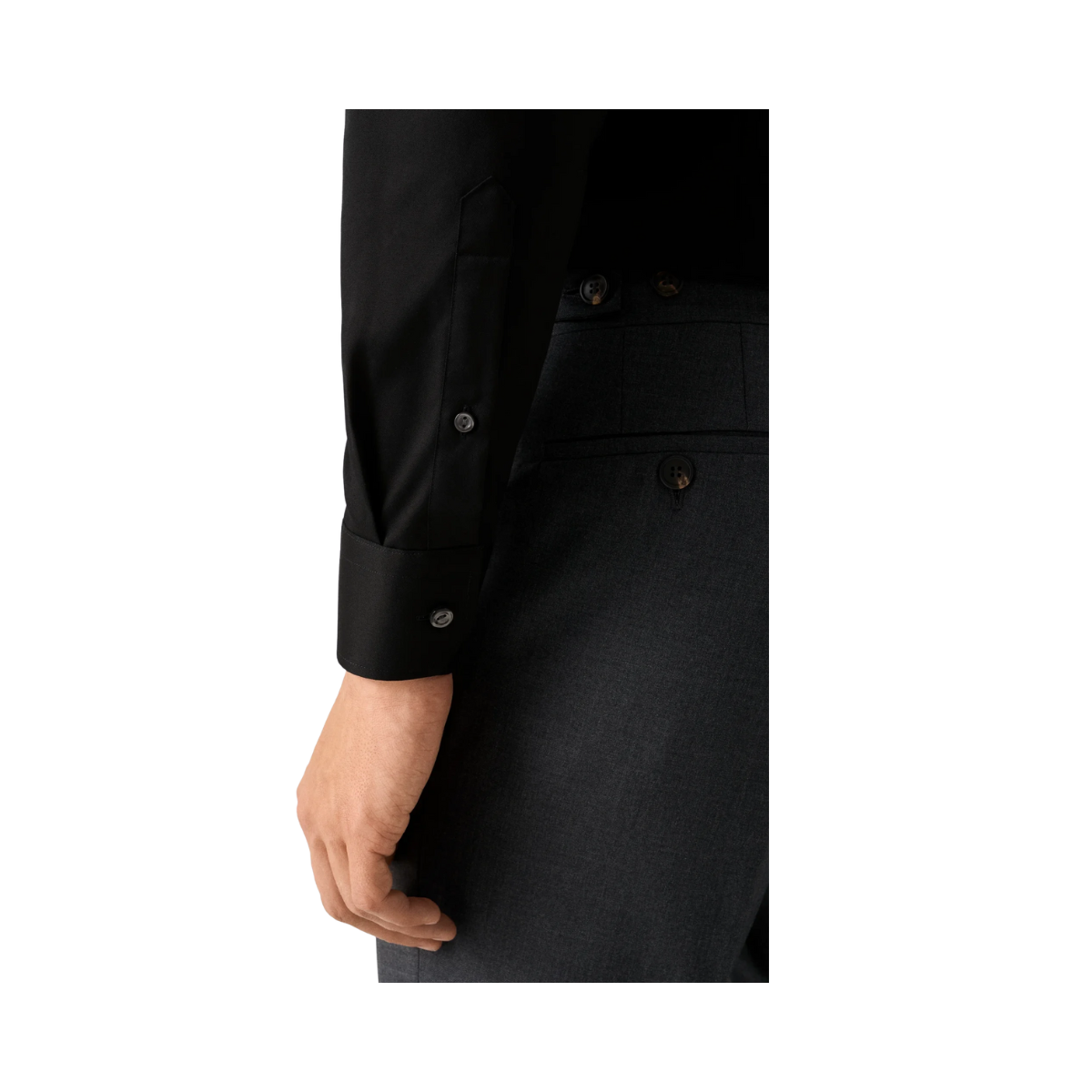 Signature Twill Shirt Cut Away Contemporary - Black