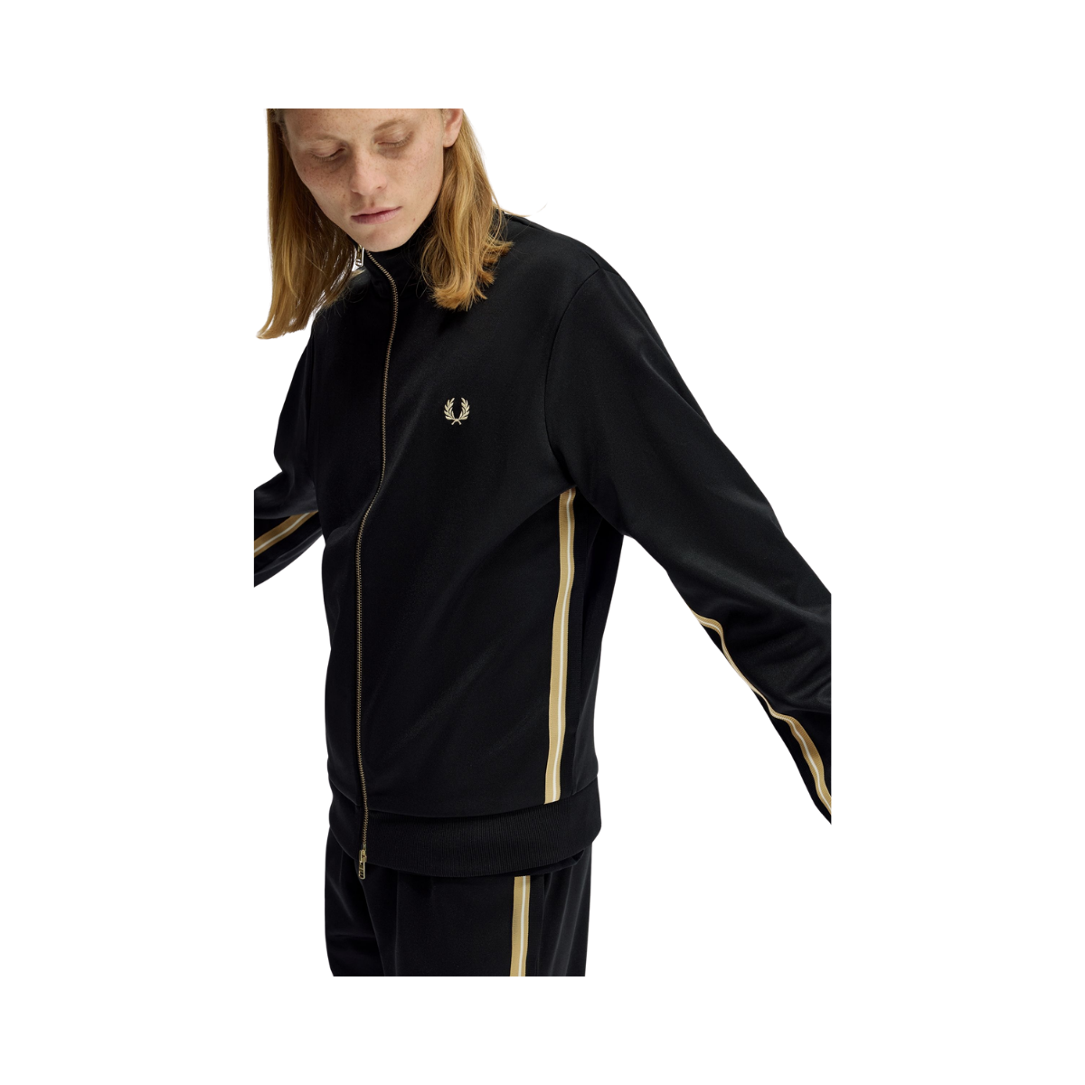 Stripe Tape Track Jacket - Black/Champagne