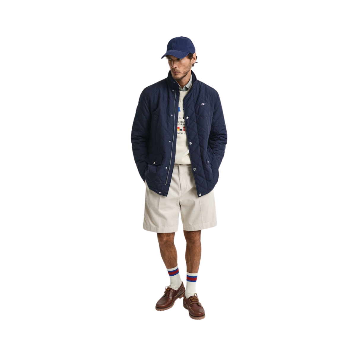 Quilted Windcheater Mid Jacket - Evening Blue