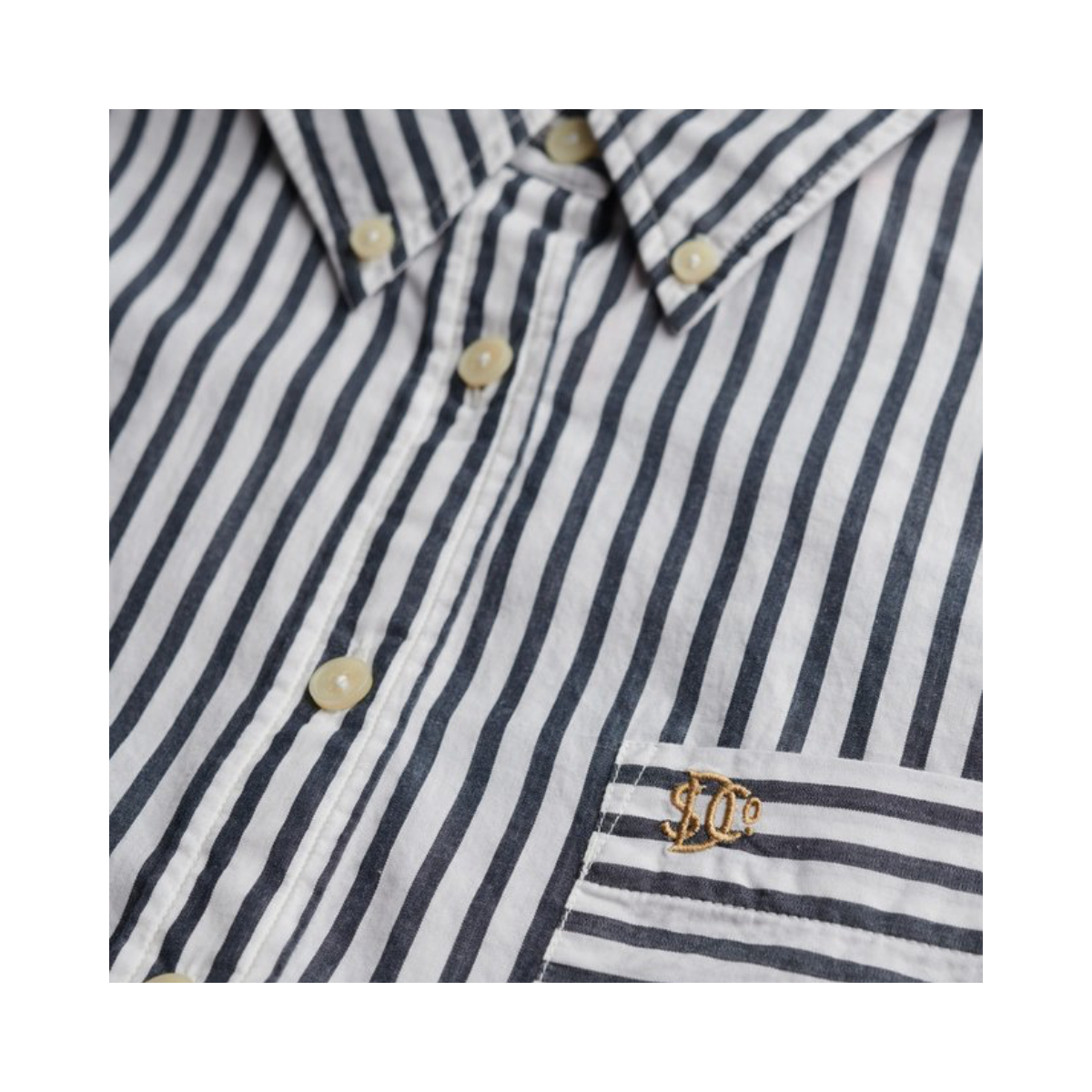 Poplin Relaxed L/S Shirt - Navy/White