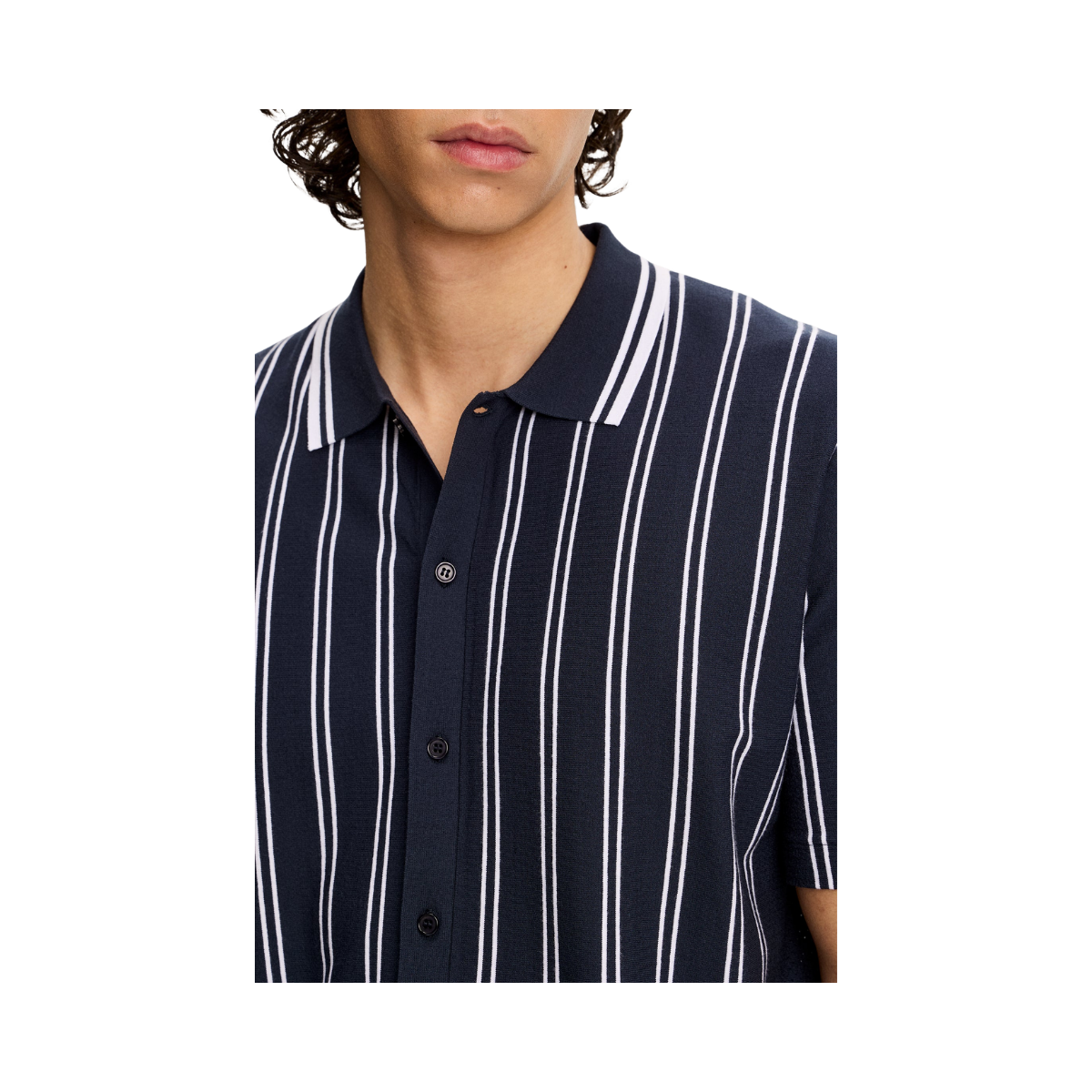 Rue Knit SS Shirt - Navy