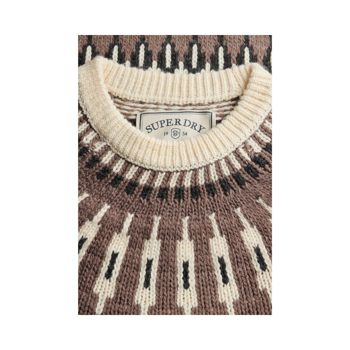 Fairisle Crew Neck Jumper - PTG Ecru Marl