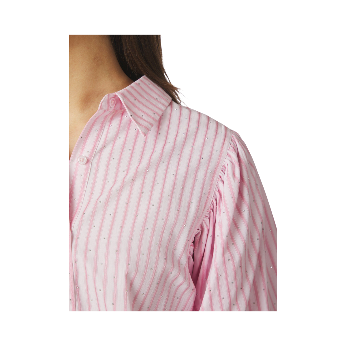 Etta Soft Stripe Stone Shirt - Light Pink