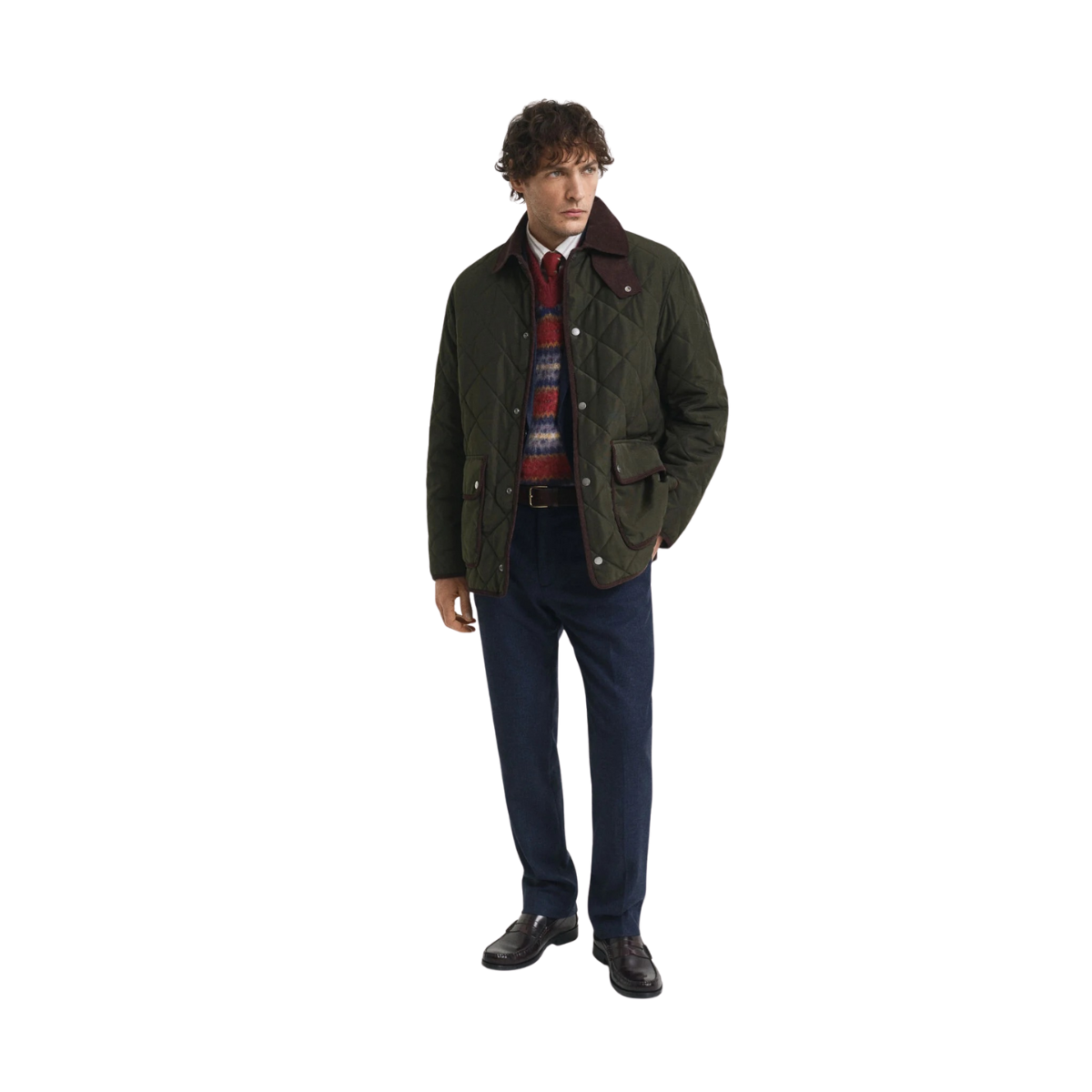 Quilted Fleece Jacket - 368 Dark Moss Green