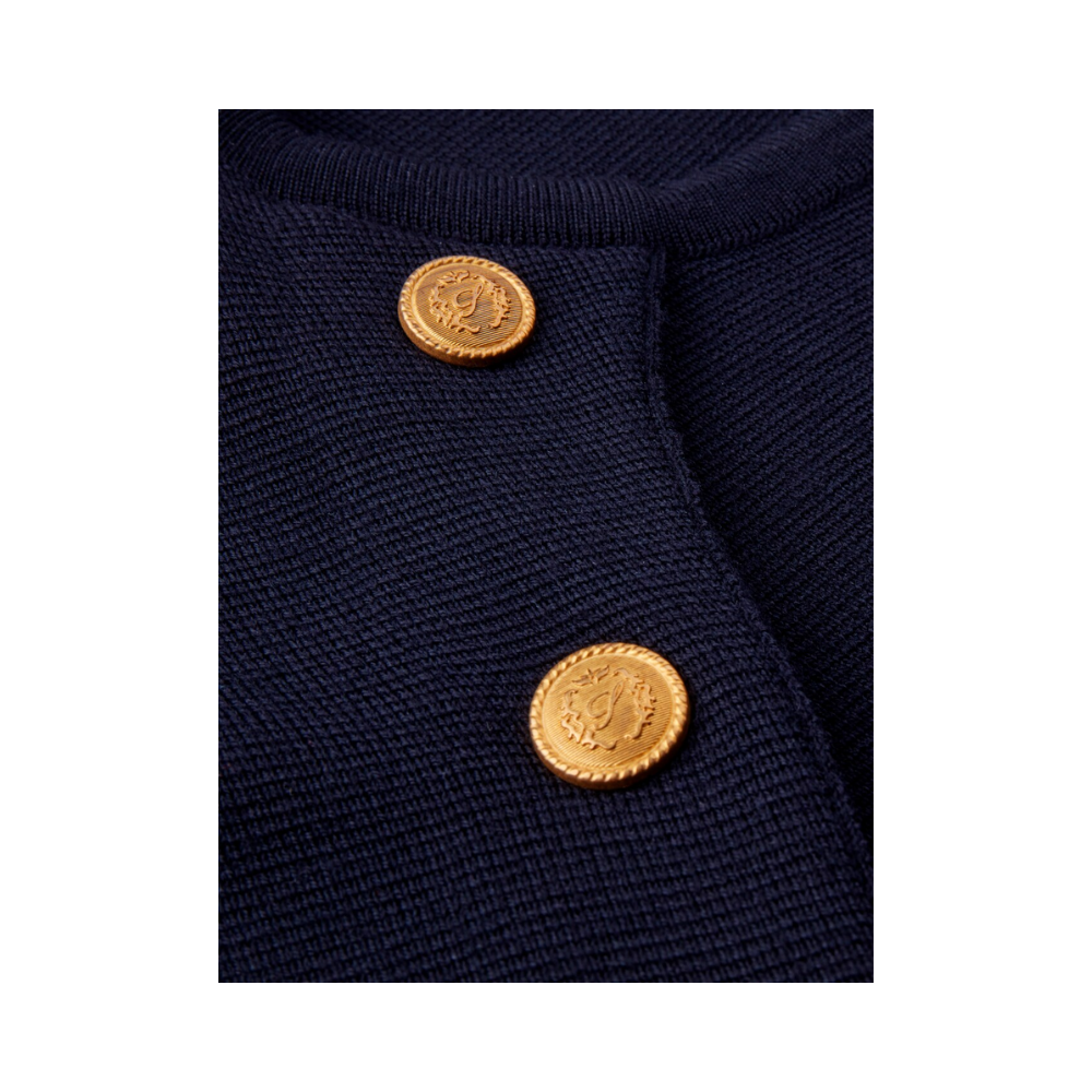 Mary Knit Poncho - Navy