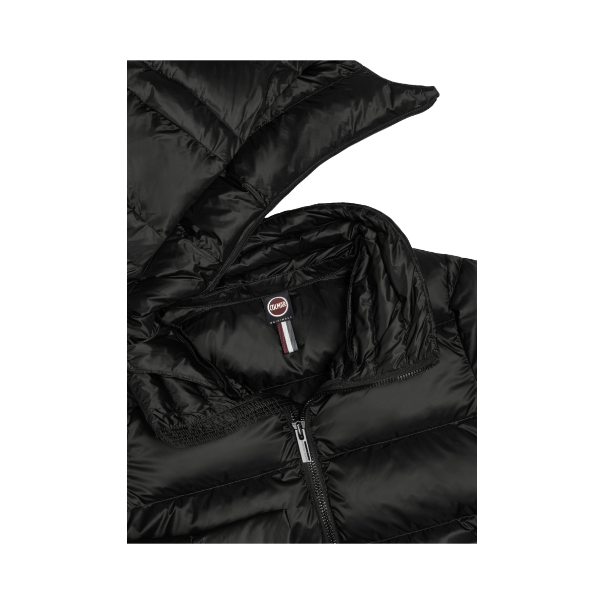 Ladies Down Jacket with Detachable Hood - Black