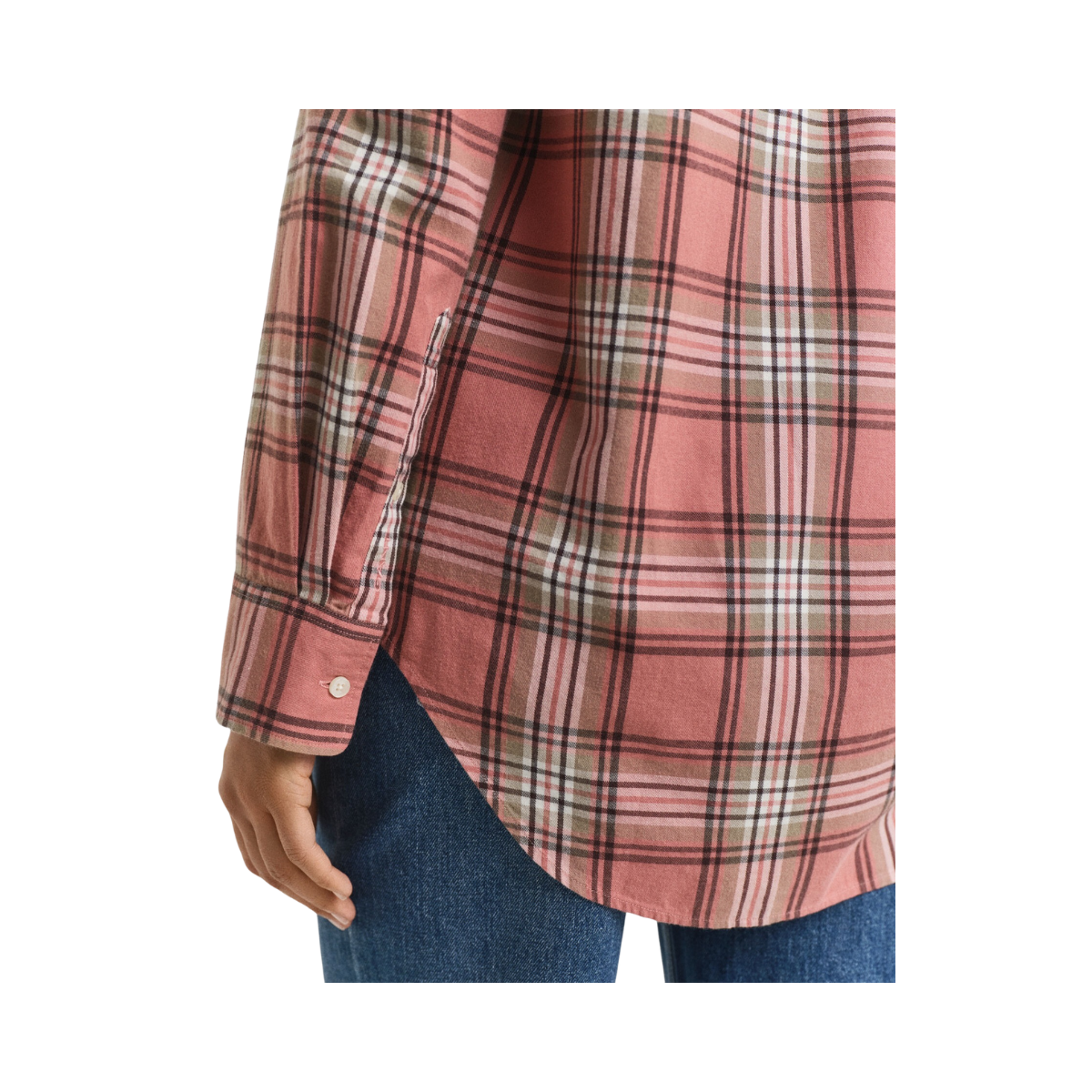 Relaxed Checked Flannel Shirt - Faded Brick