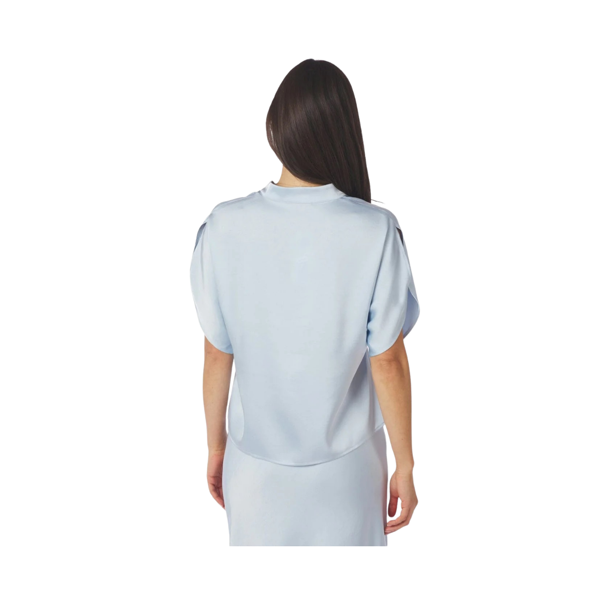 Anelle Heavy Sateen Blouse - Light Blue