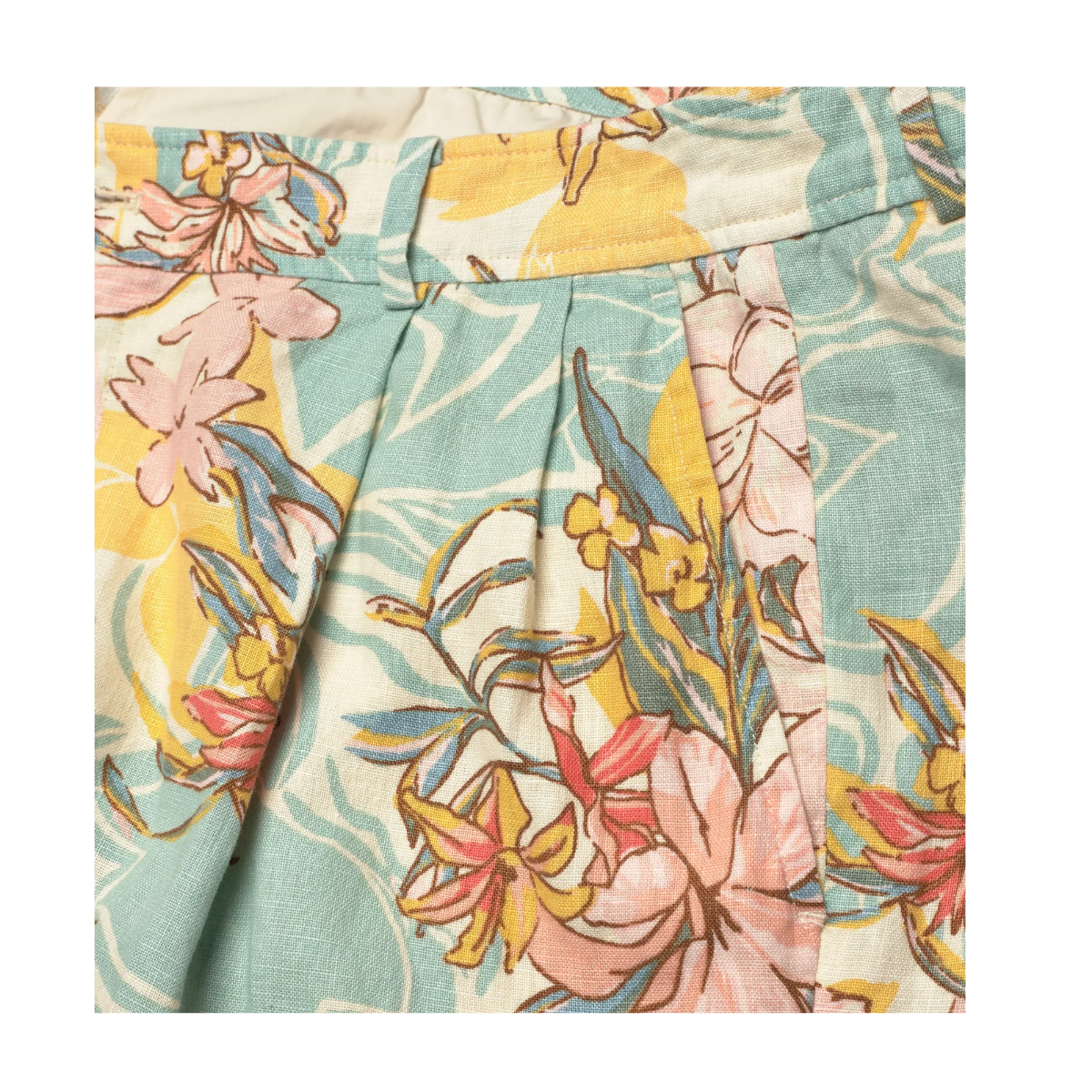 Woven Shorts - Cream/Blue Multi