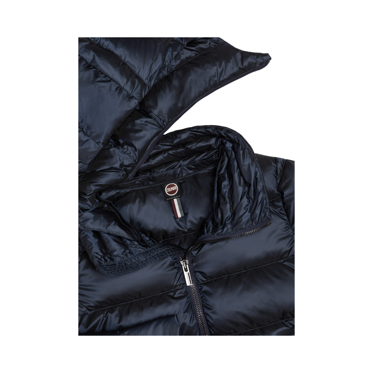 Ladies Down Jacket with Detachable Hood - 68 Navy Blue