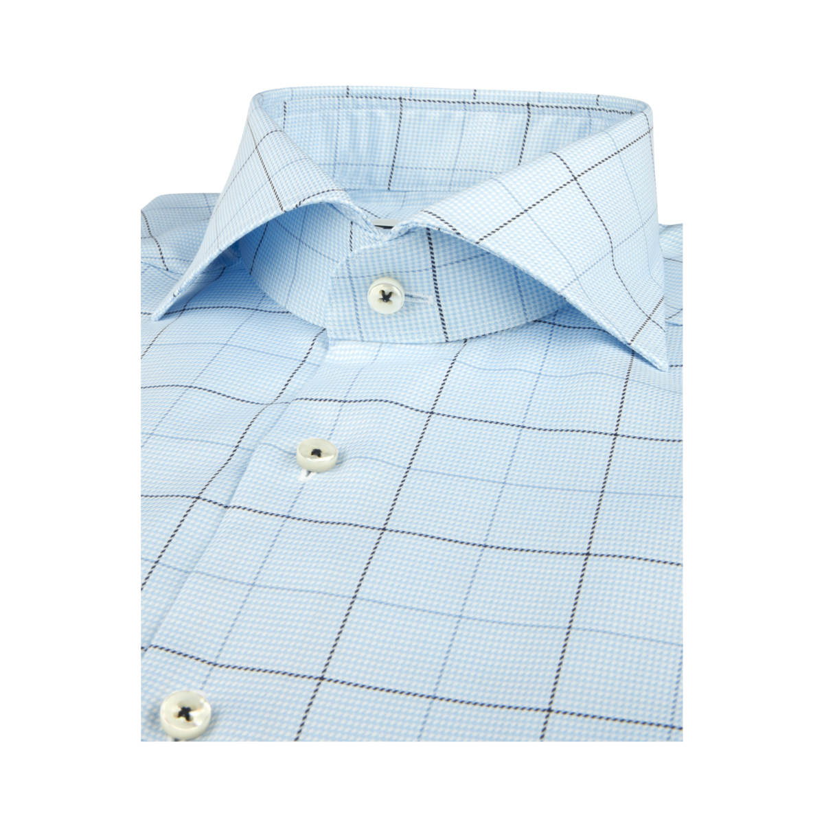 Slimline C75 RM cuff - Light Blue Check