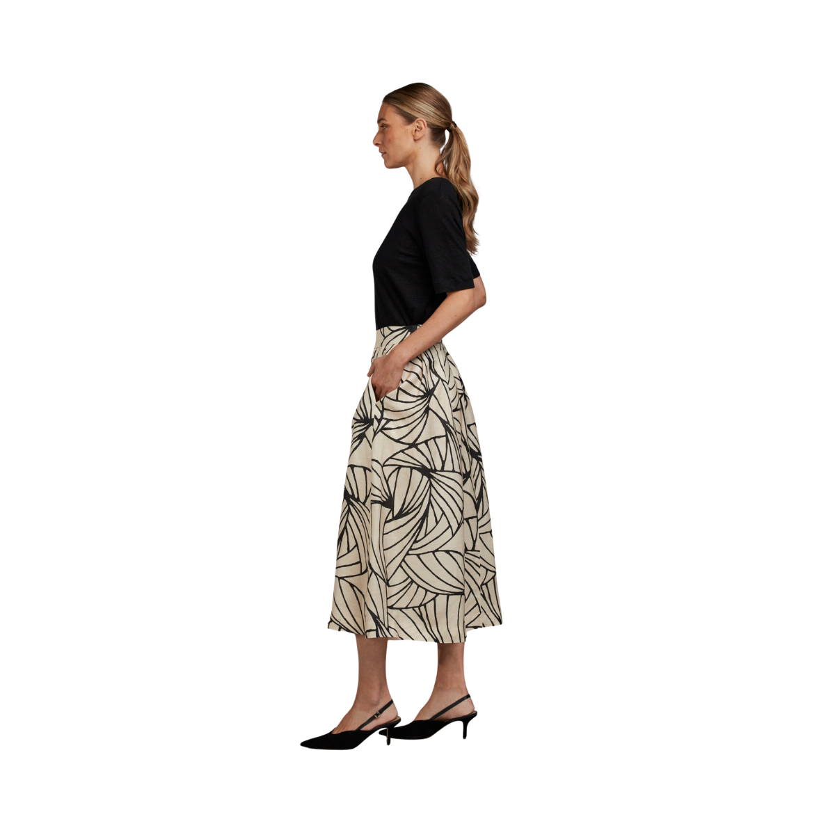 Kathryn Skirt - Light Beige Pattern