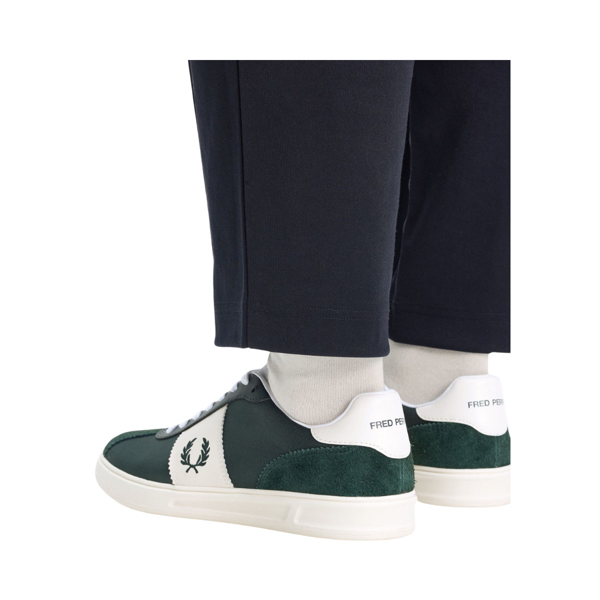 B4 Textured Suede - Grassroots / White