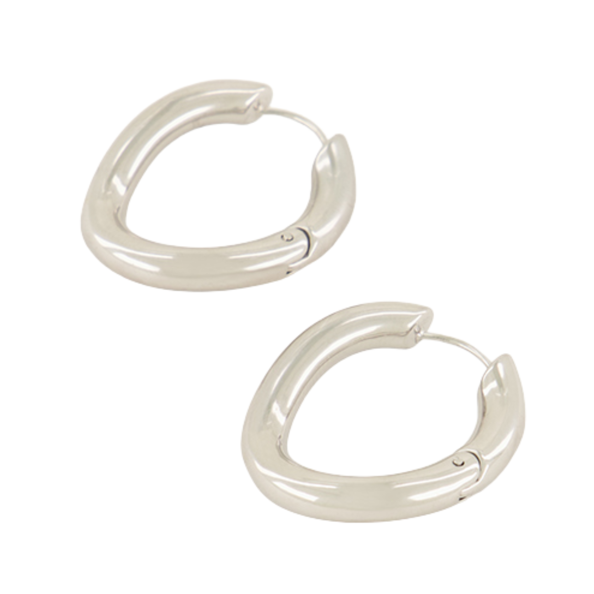 Earrings Twist Hoops - Silver