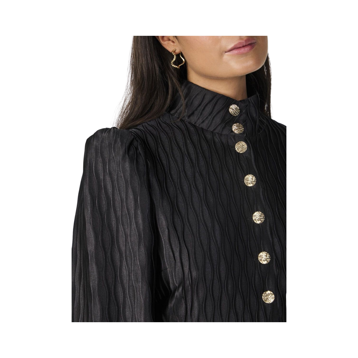 YASRipple LS Dress - Black