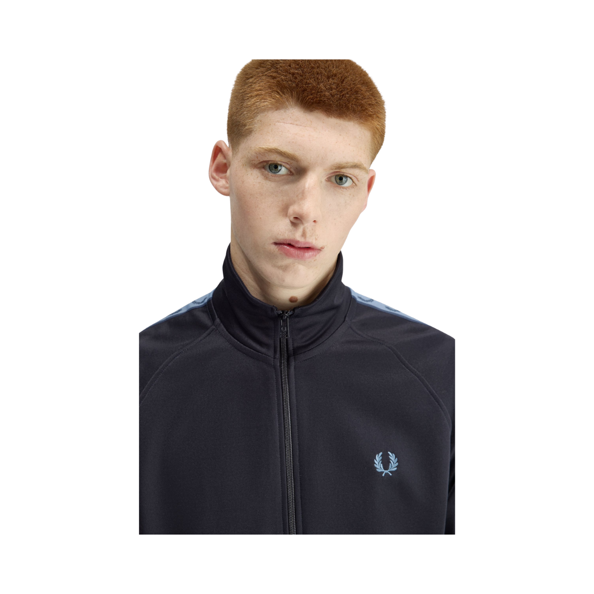 Contrast Tape Track Jacket - Navy