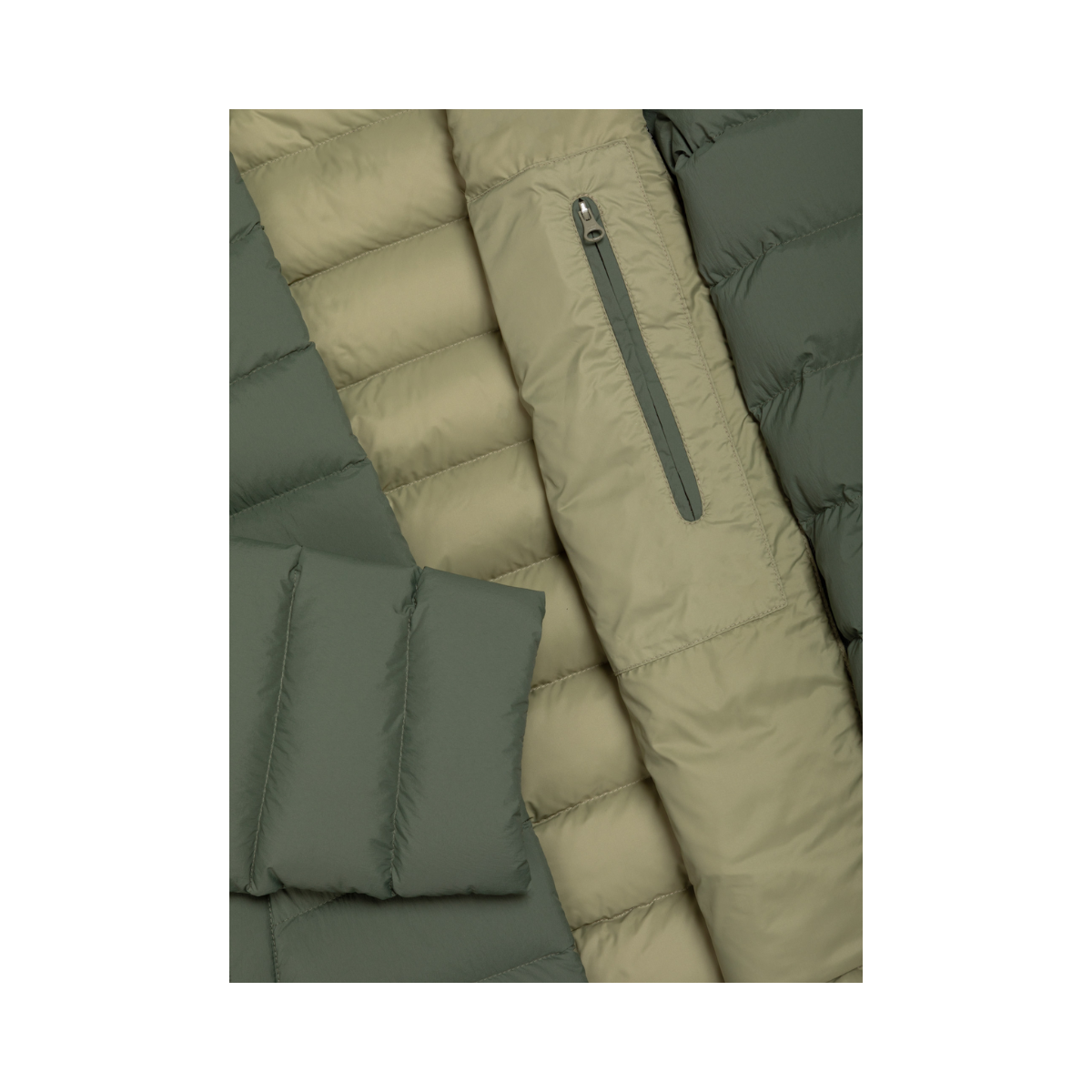 Mens Down Jacket with Hood - Underwood-Muddy