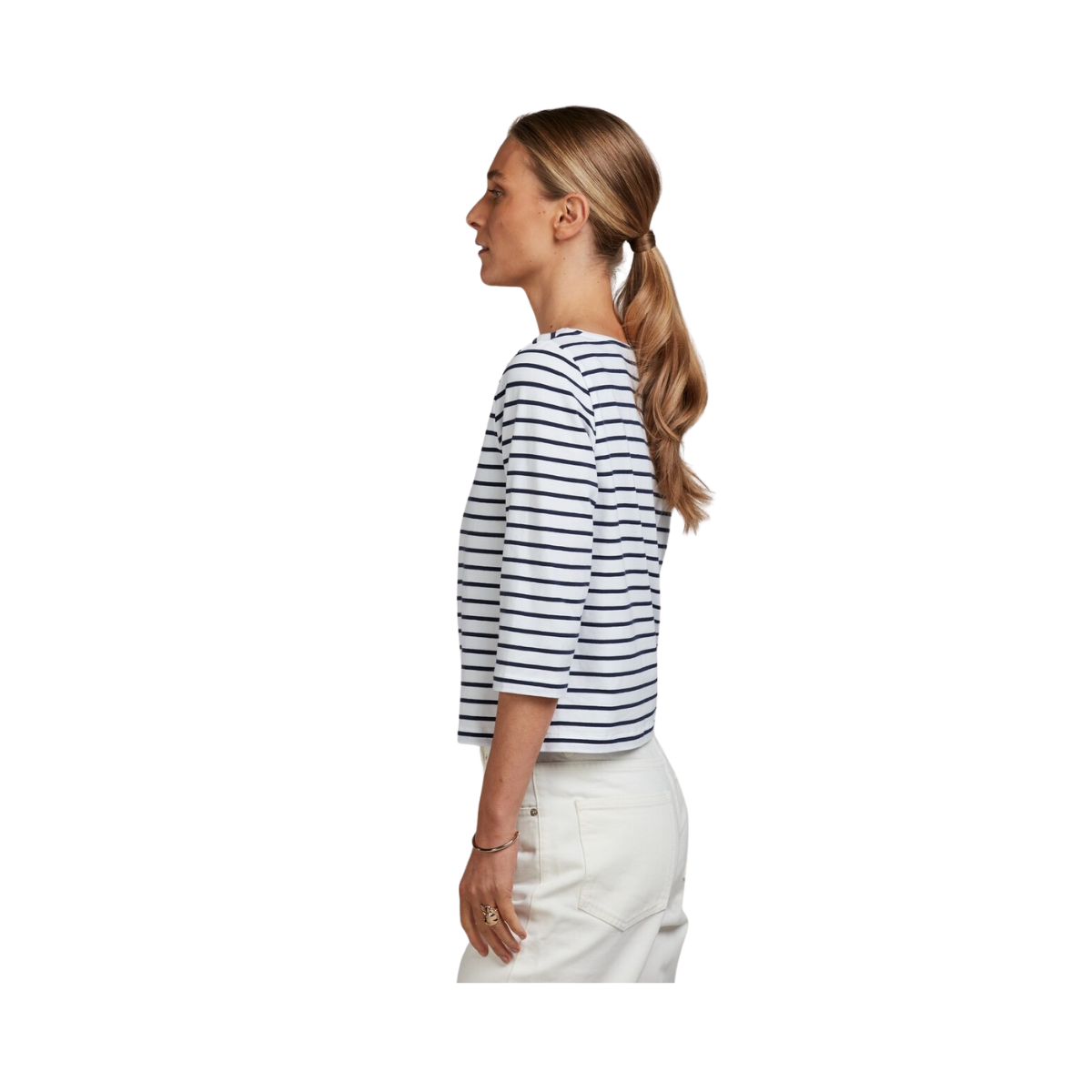 Lilja Jersey Top - Navy stripe