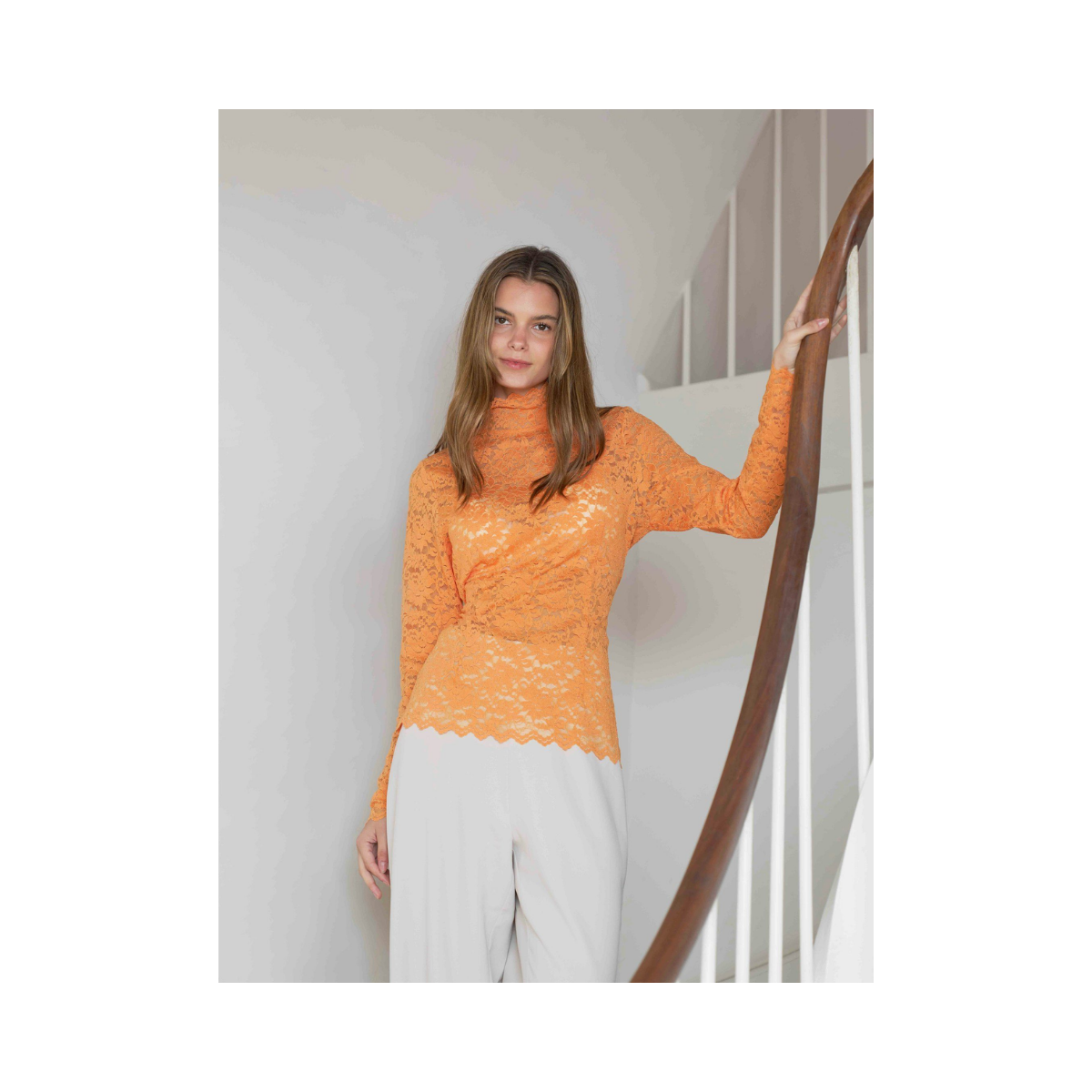 Liza Laceflower Blouse - Orange