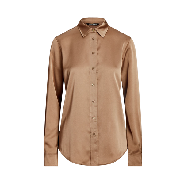 Jamelko Long Sleeve Button Front Shirt - Beige