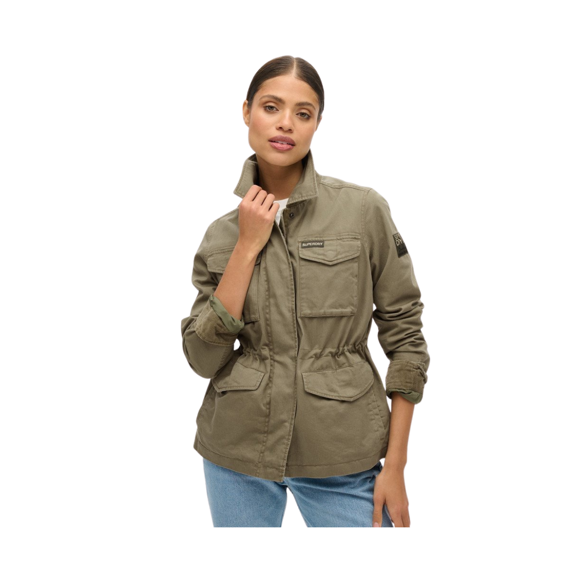 Embroidered M65 Military Jkt - Moss Khaki