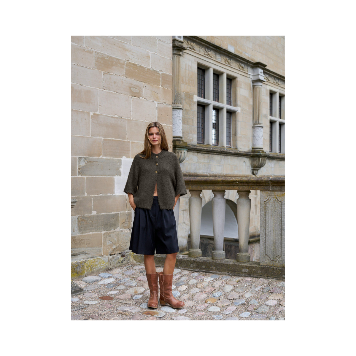 Benuta Fluffy Knit Cardigan - Army