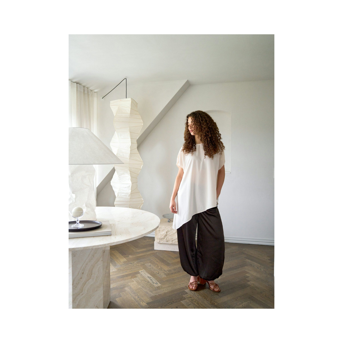 Nerita Asymmetric Blouse - Off White