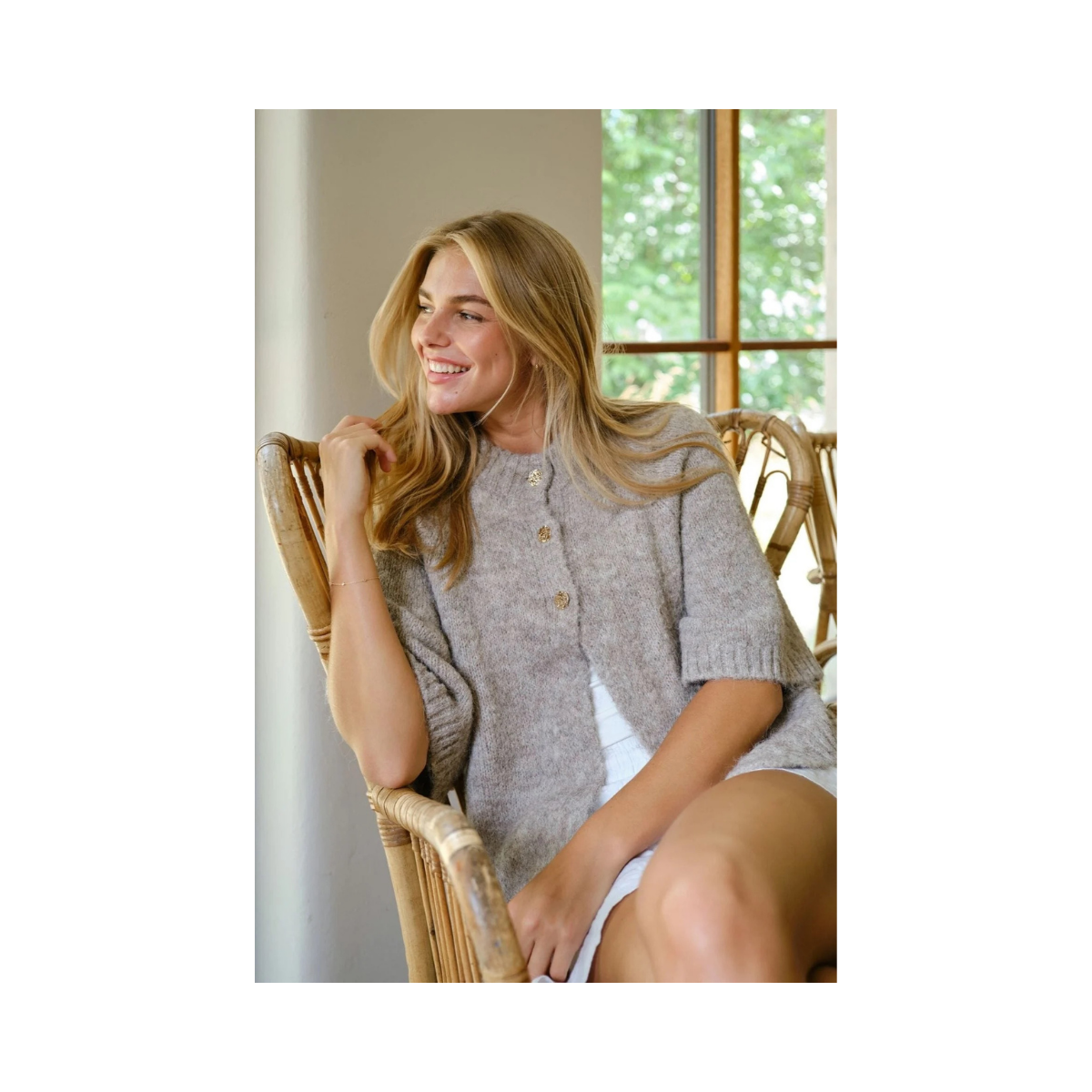 Benuta Fluffy Knit Cardigan - 976 Beige Melange