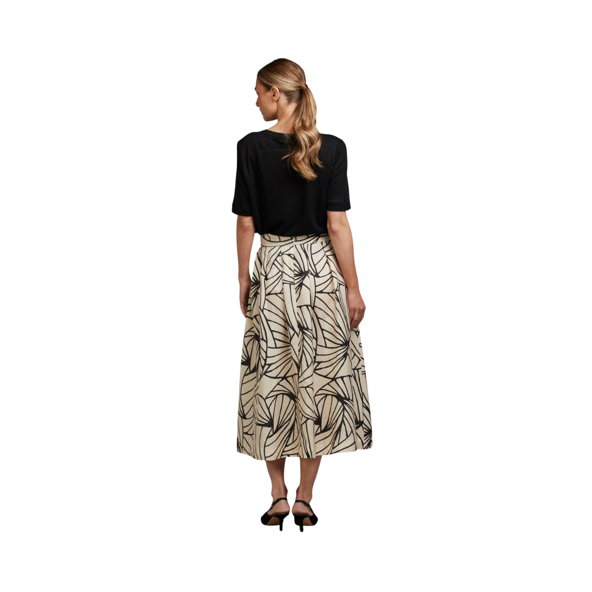 Kathryn Skirt - Light Beige Pattern
