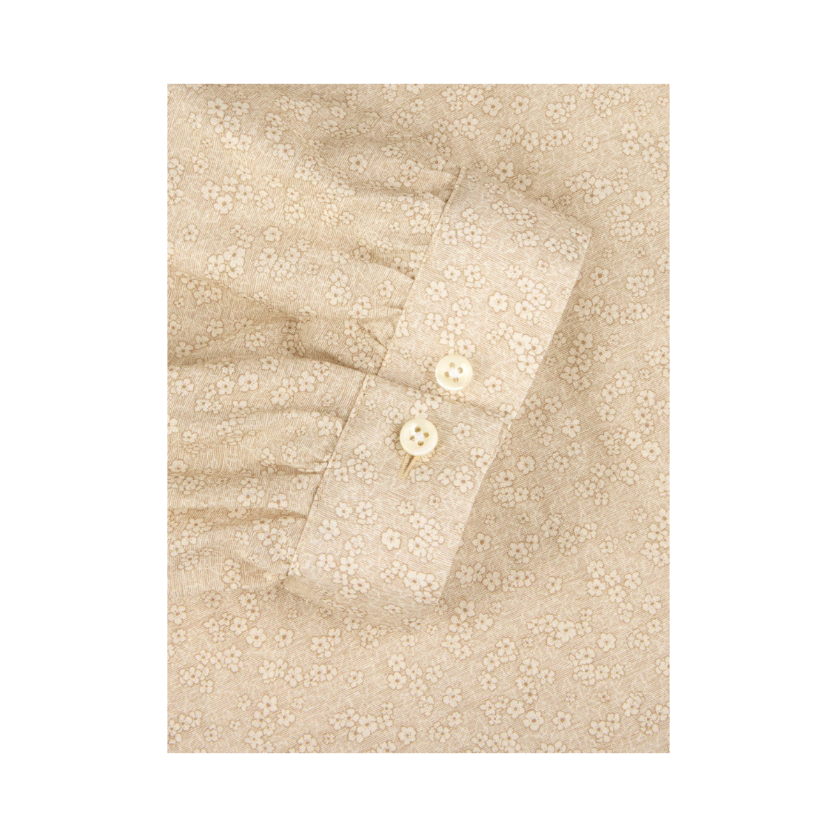 Carmen Blouse Puff Sleeve - Beige pattern