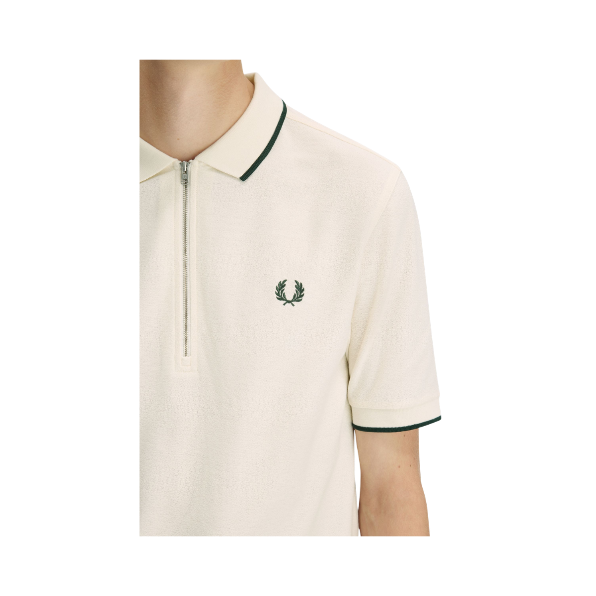 Crepe Pique Polo Shirt - Ecru