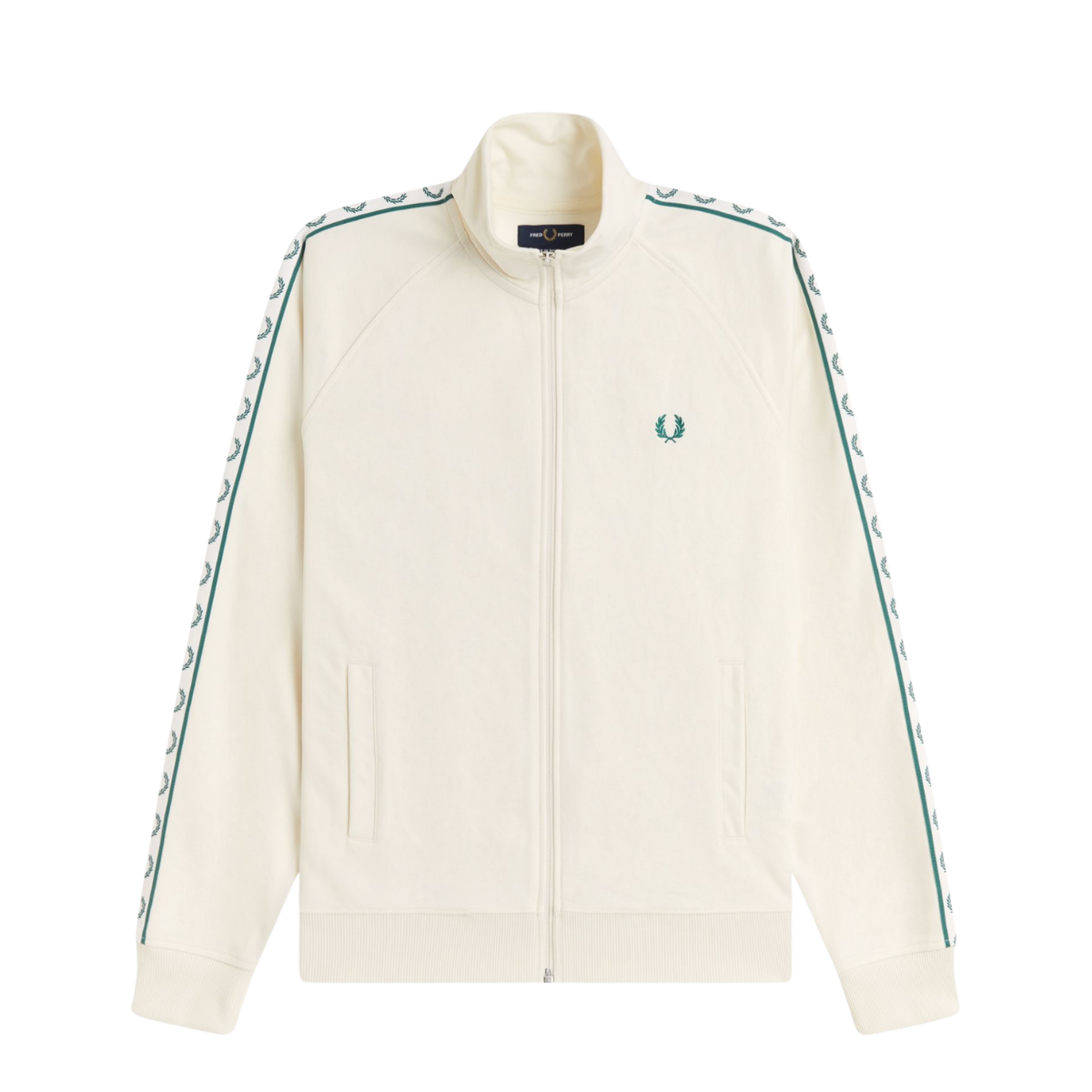 Contrast Tape Track Jacket - Ecru