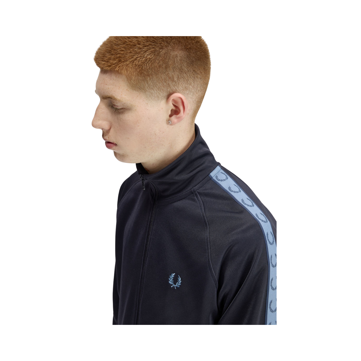 Contrast Tape Track Jacket - Navy
