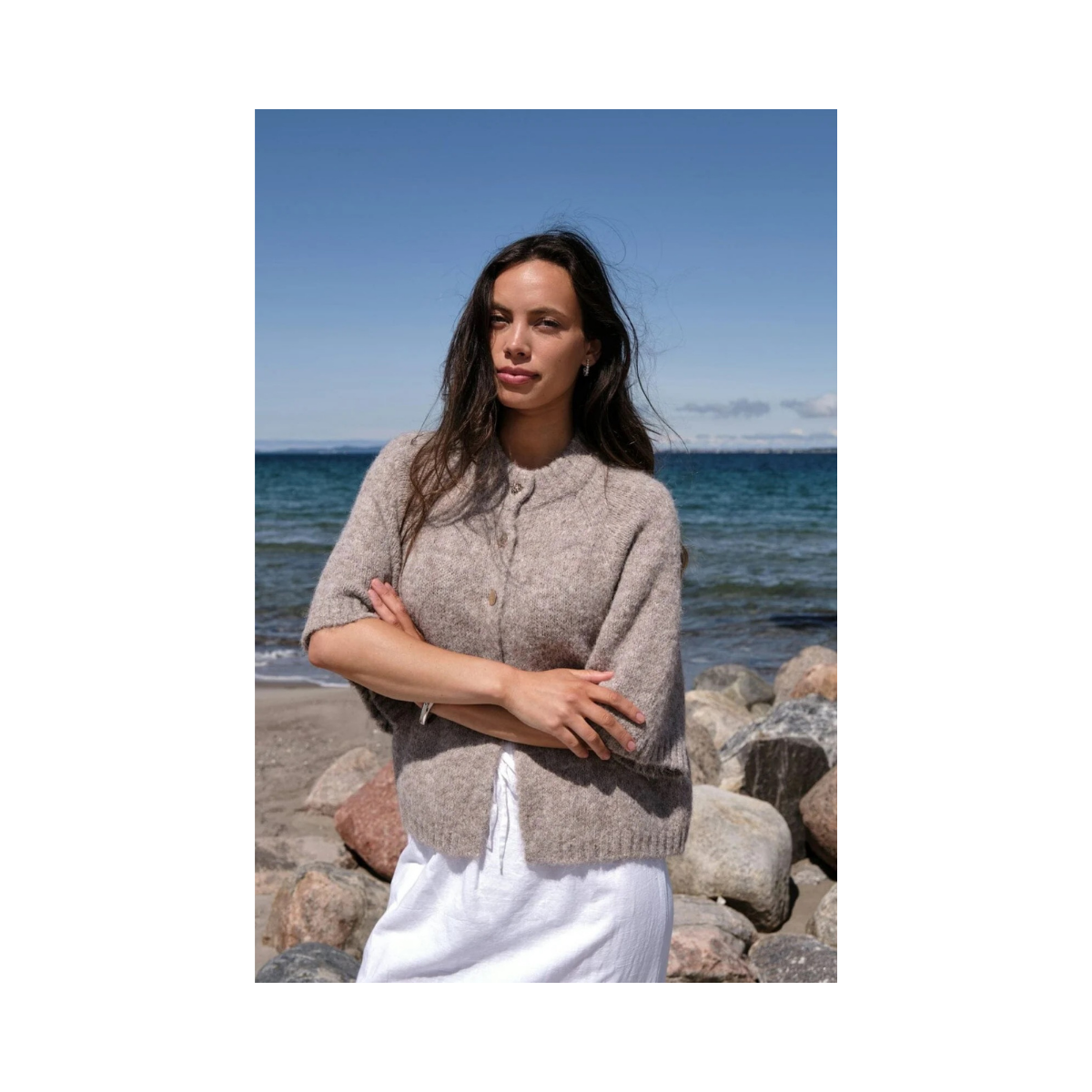 Benuta Fluffy Knit Cardigan - 976 Beige Melange