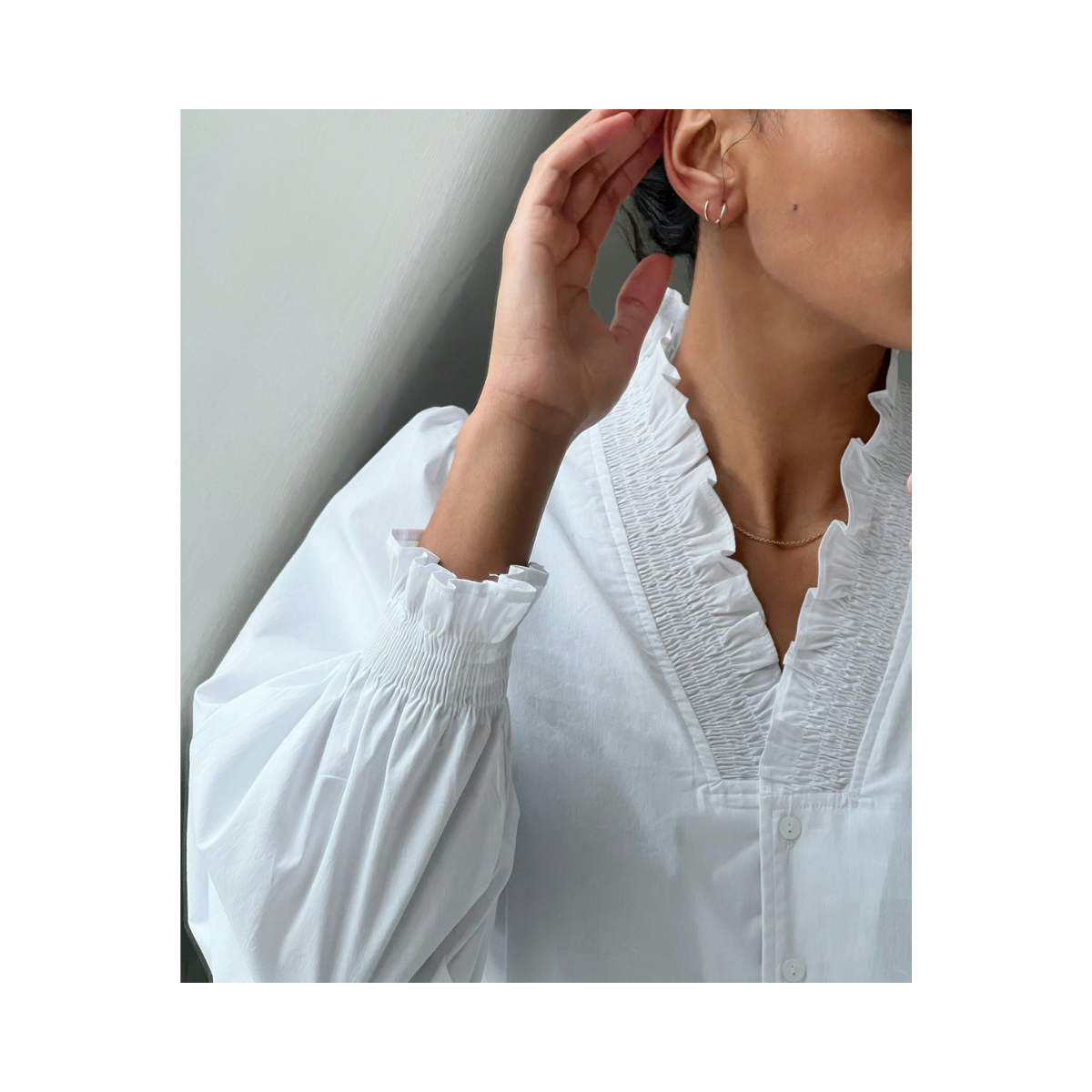 Brielle Solid Shirt - White