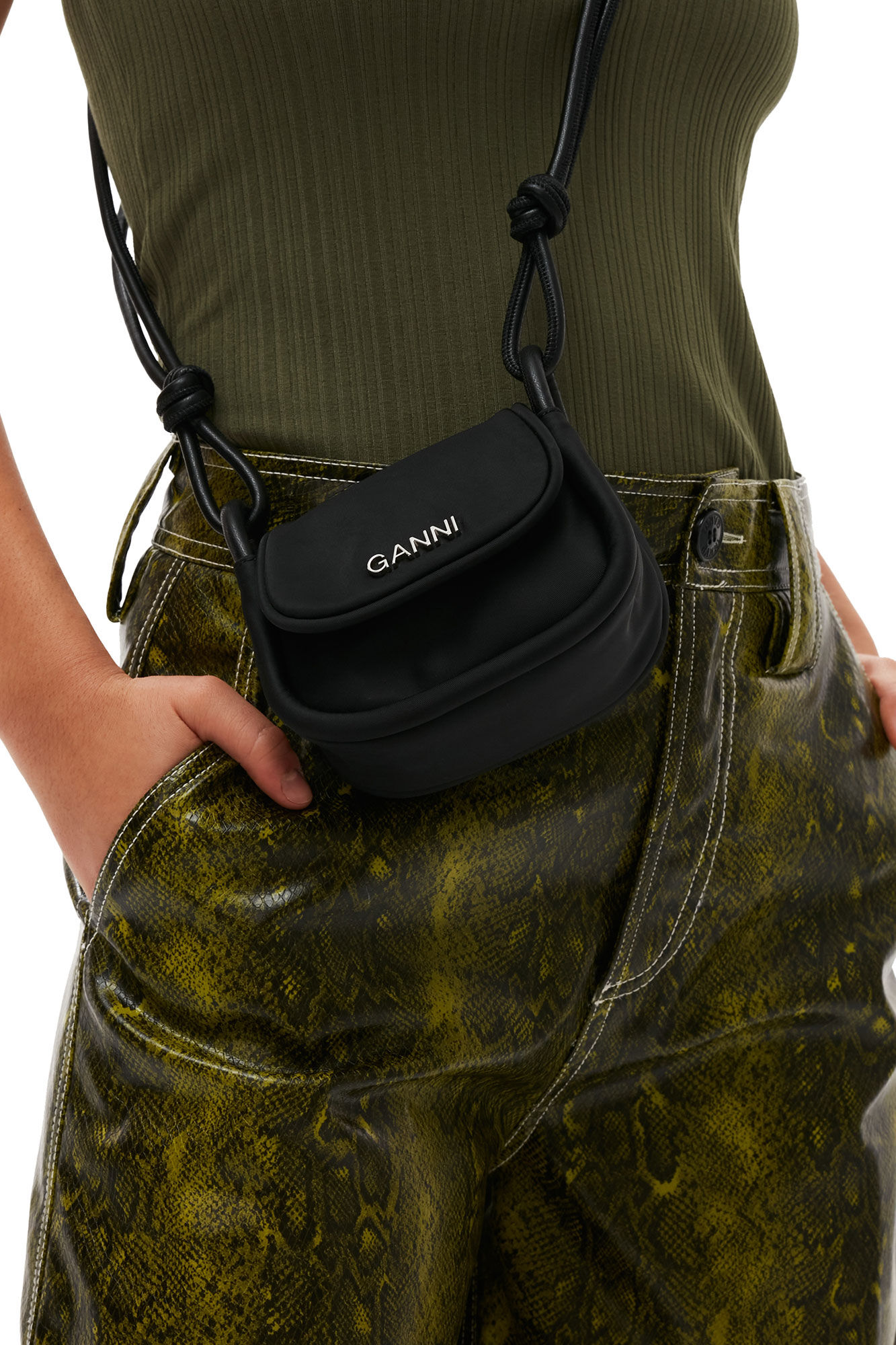 Knot Mini Flap Over Bag - Black