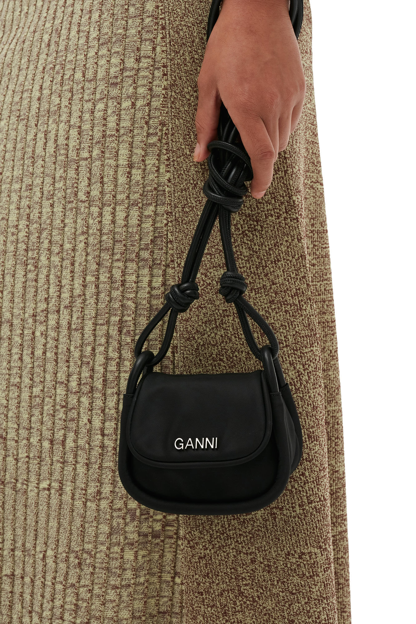 Knot Mini Flap Over Bag - Black
