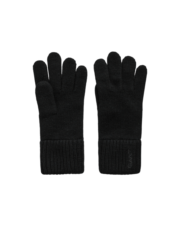 Wool Knit Gloves - Black