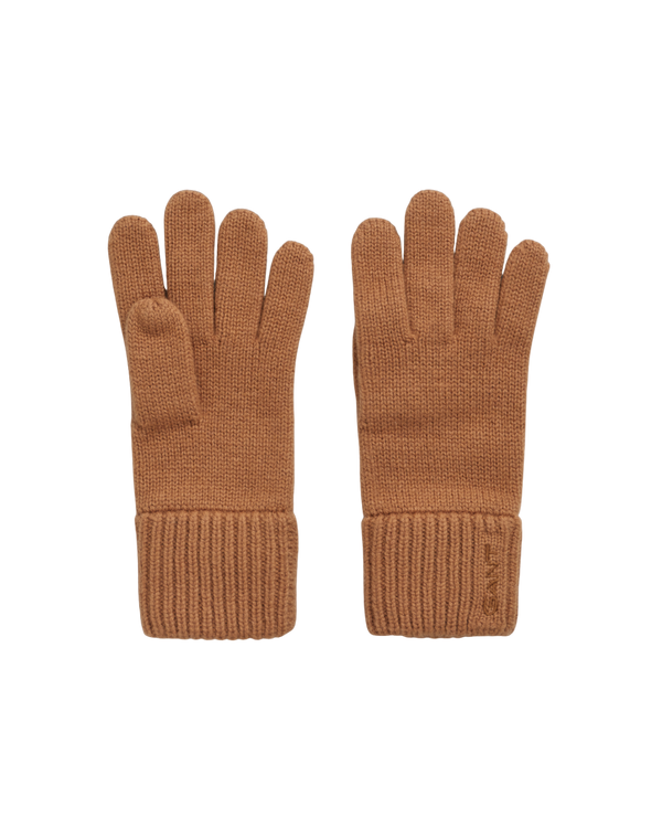 Wool Knit Gloves - Orange