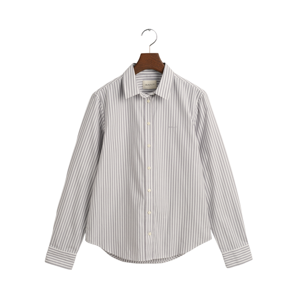 Poplin Striped Shirt - Grey
