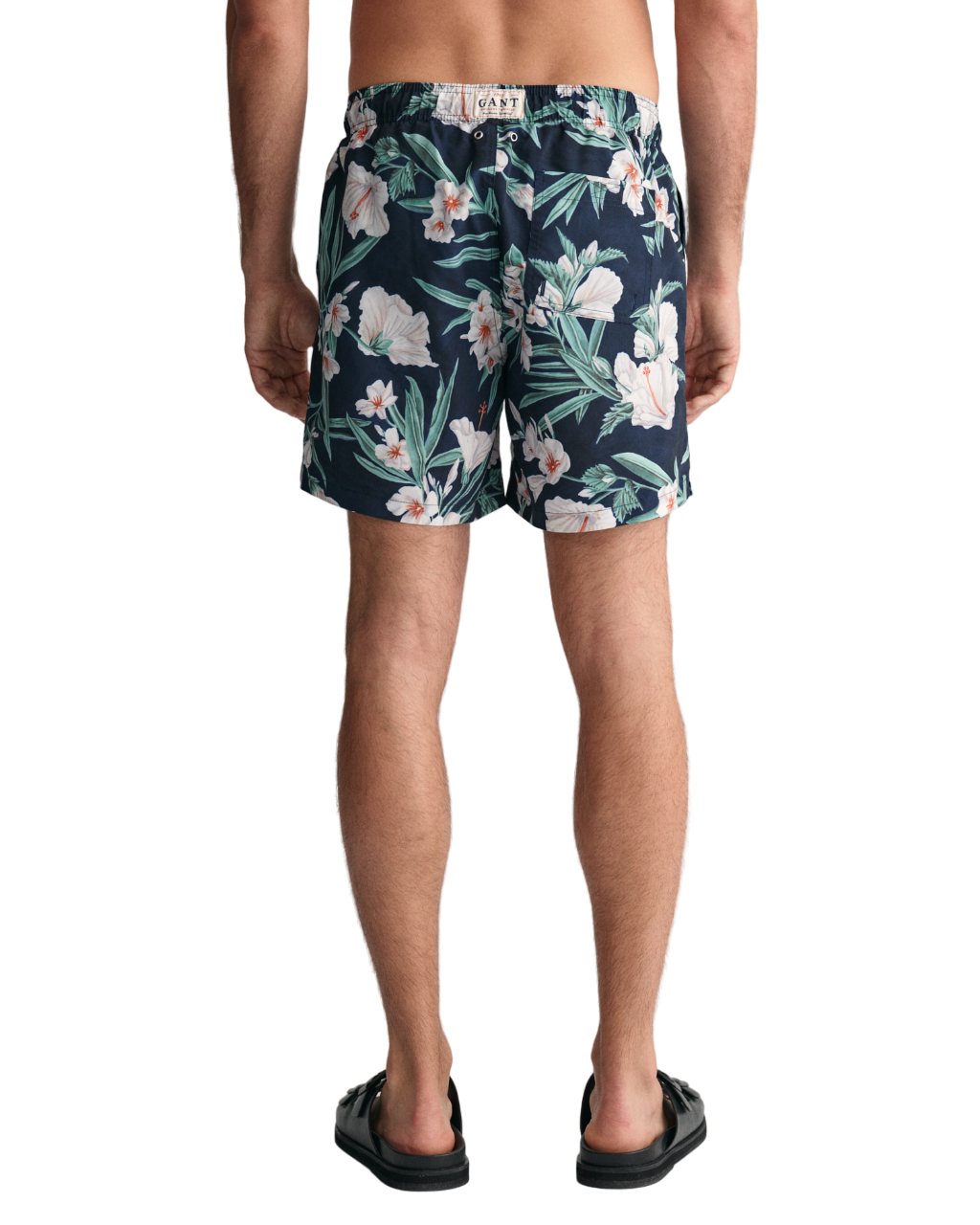 Oleander Print Swim Shorts - Blue