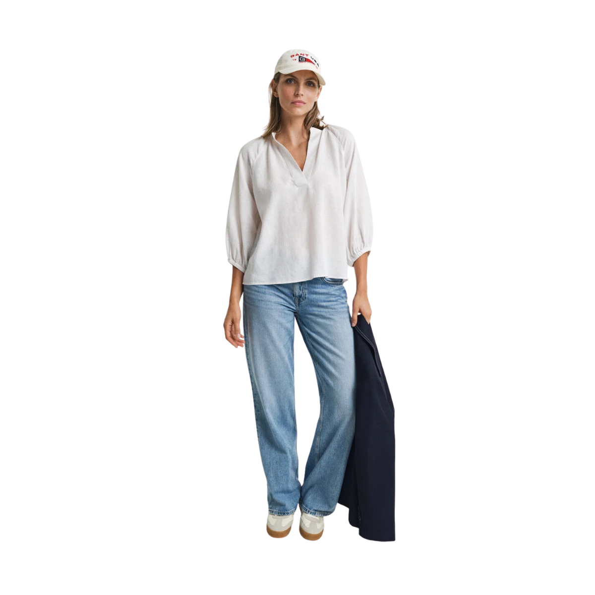 LINEN SS BLOUSE - White