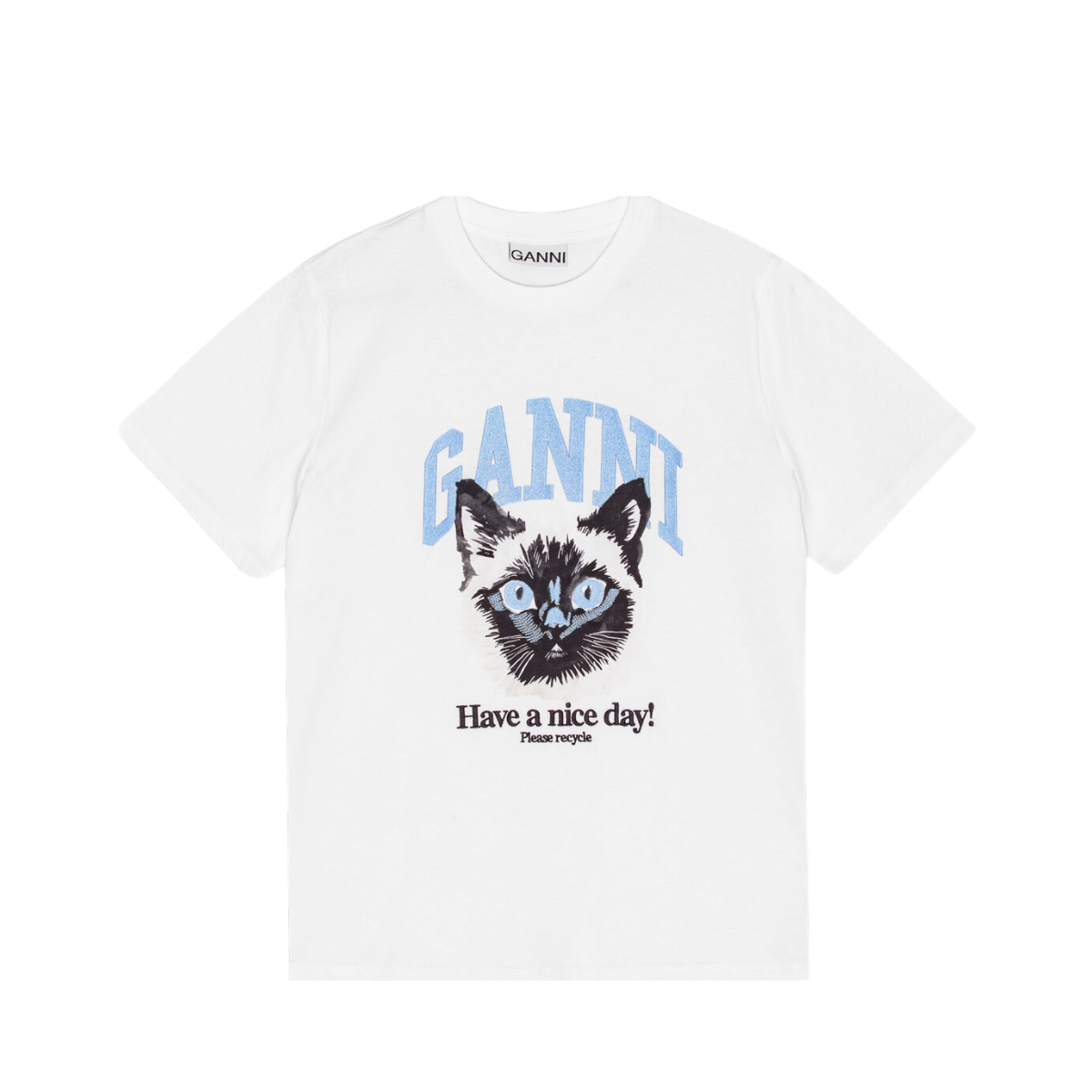 Basic Jersey Cat Relaxed T-shirt - White
