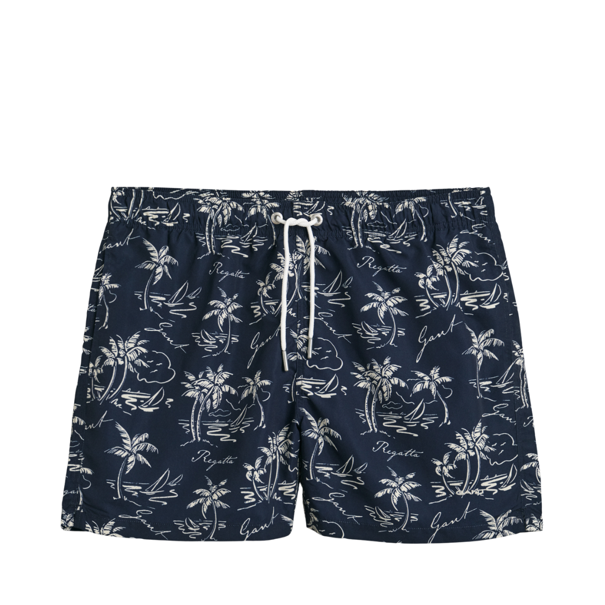 Island Print Swim Shorts - Evening Blue