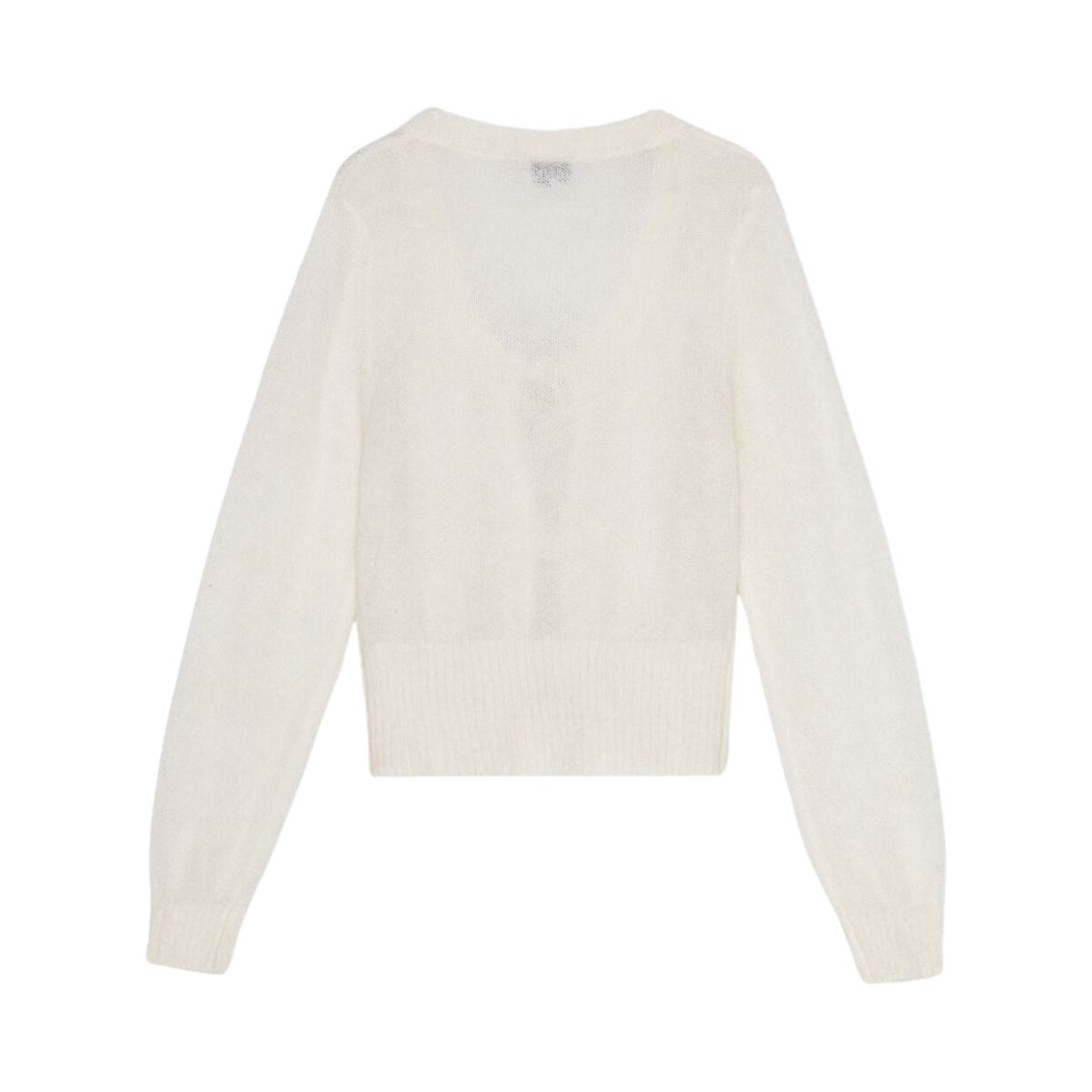 Light Mohair Tie String Cardigan - Egret