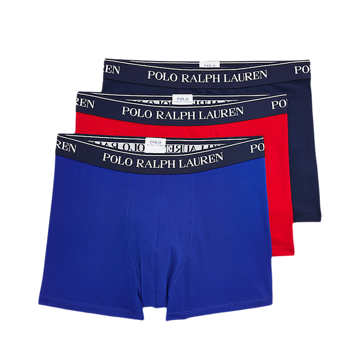 Classic Stretch-Cotton Trunk 3-Pack - Azure/Navy/Red